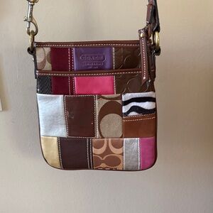 Coach Patchwork Crossbody Bag - Pink, Brown, Gold, Silver